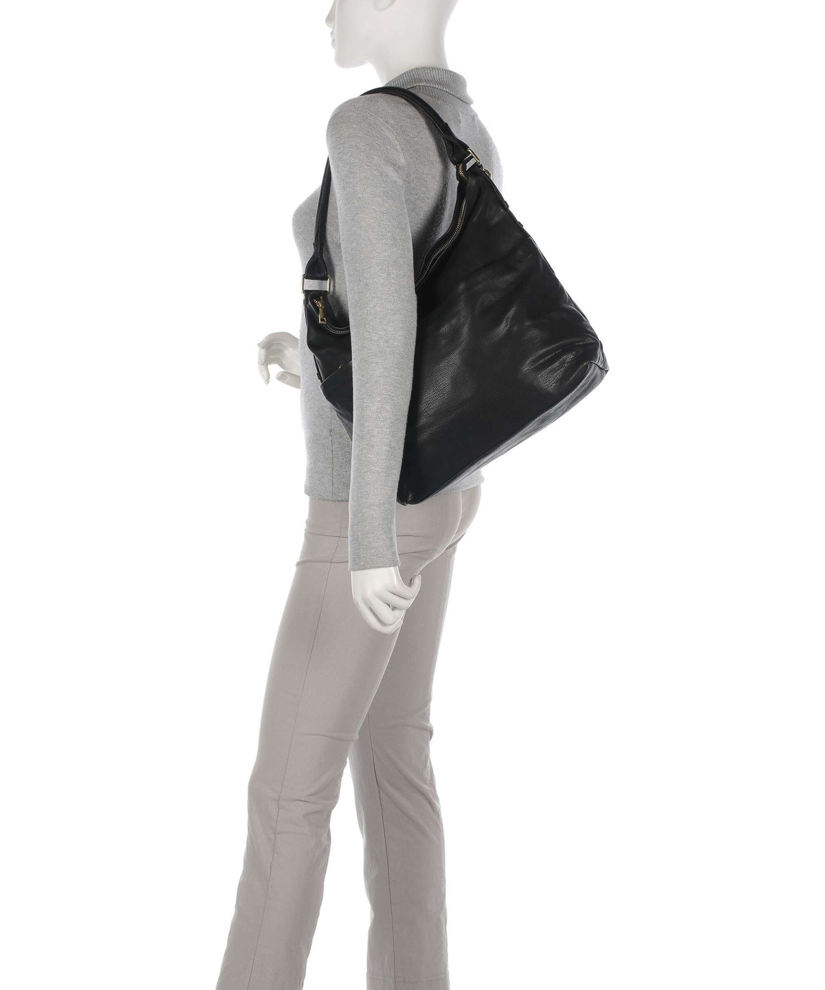 Depeche Golden Chic Hobo bag nero