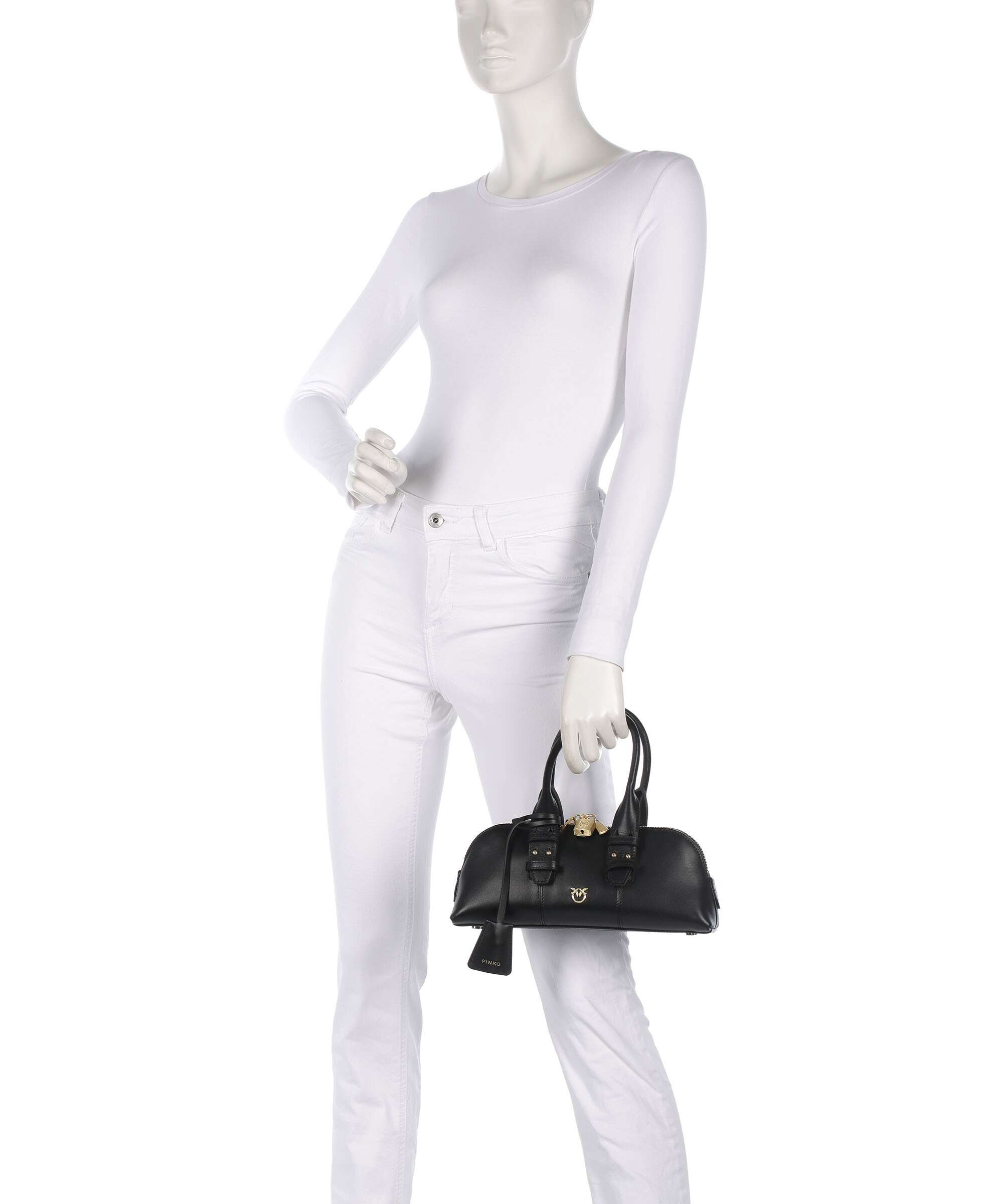 Pinko Bowling Baguette Handbag nero limousine/matt gold