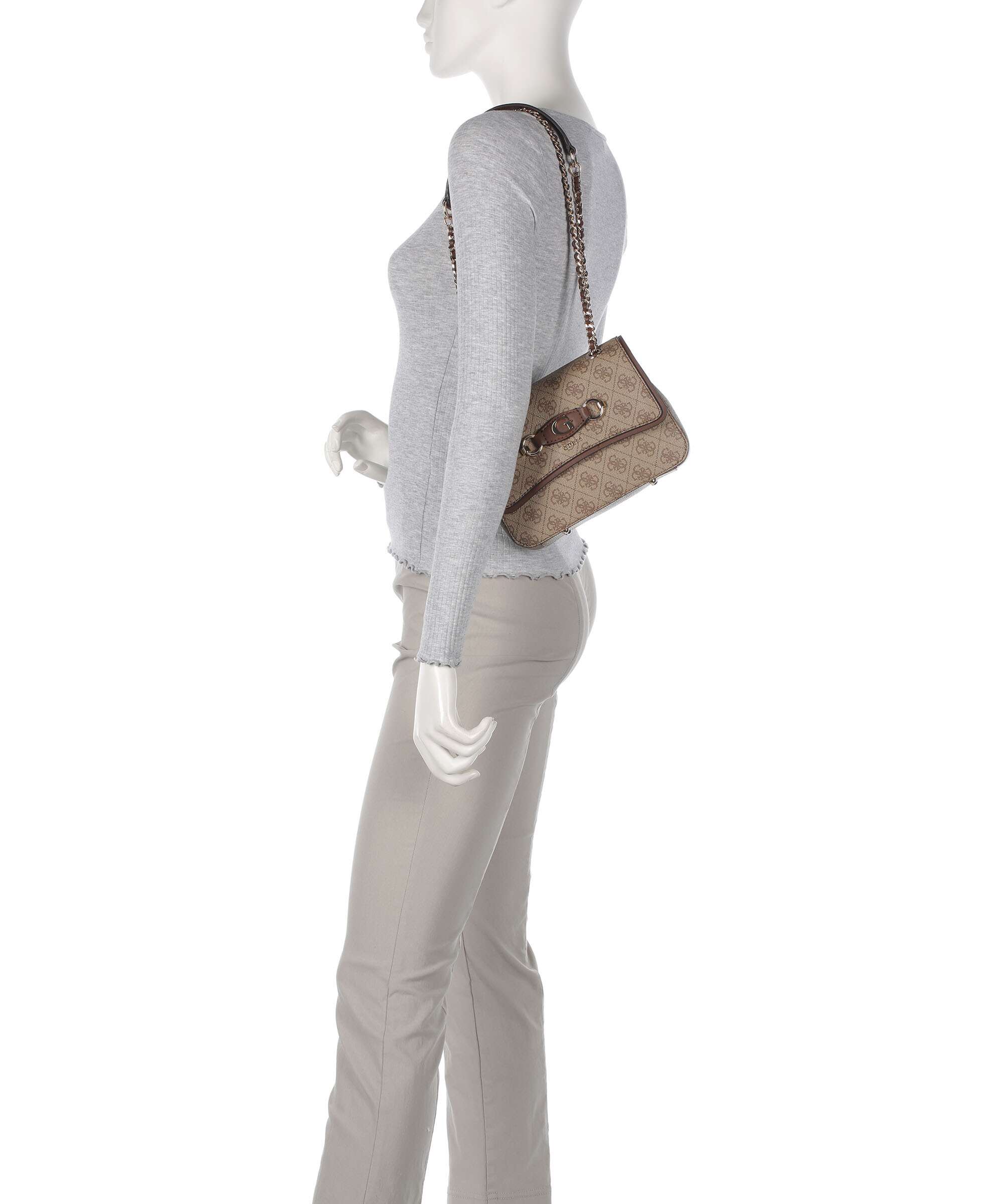 Guess Izzy Shoulder bag latte logo/brown