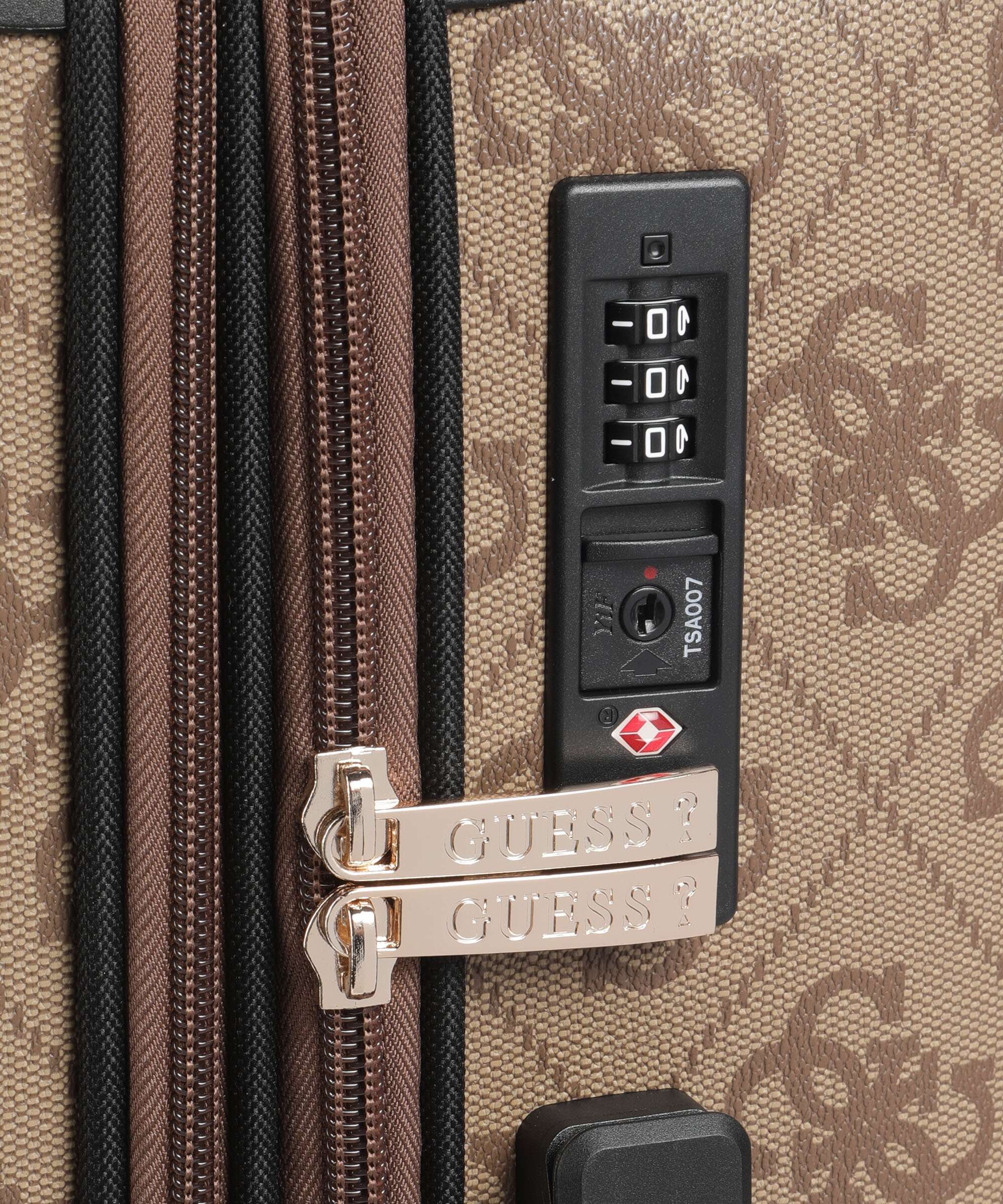 Guess Berta Maxi 4G Spinner (4 wheels) latte logo/brown