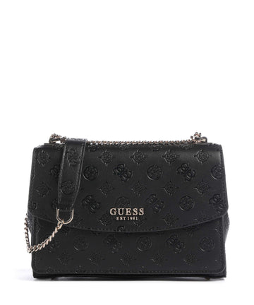 Guess Phoebe Peony Debossed Axelremsväska black logo