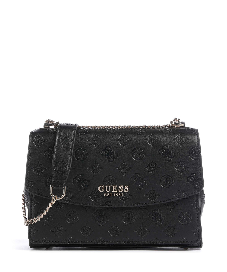 Guess Phoebe Peony Debossed Shoulder bag black logo