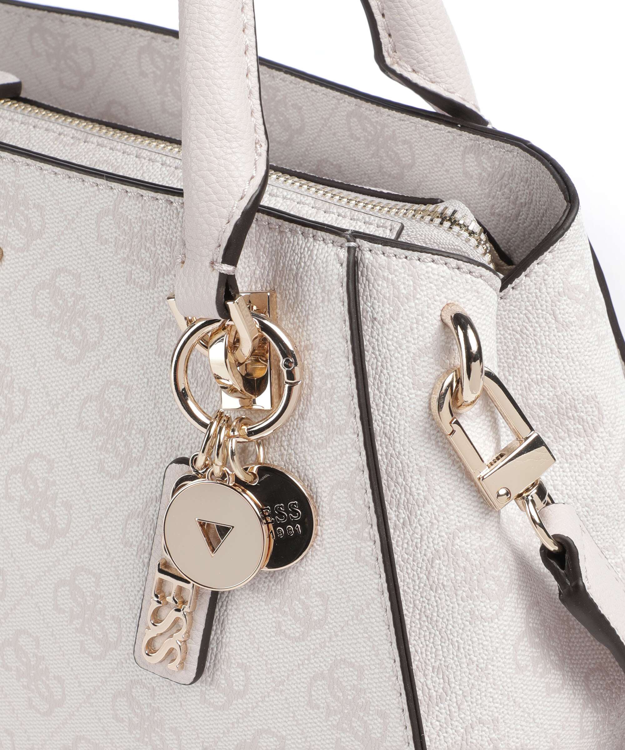Guess Noelle 4G Logo Handbag white logo
