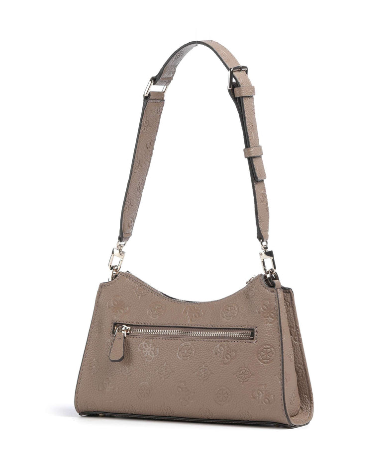 Guess Cresidia Shoulder bag dark taupe logo