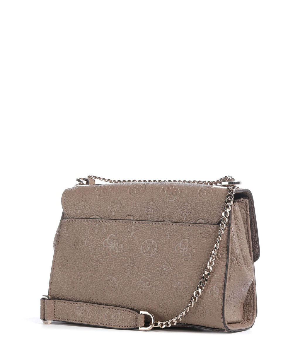 Guess Cresidia Shoulder bag dark taupe logo