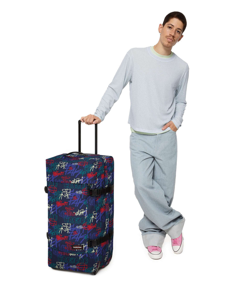 Eastpak Tranverz L Travel bag with wheels street tags blue