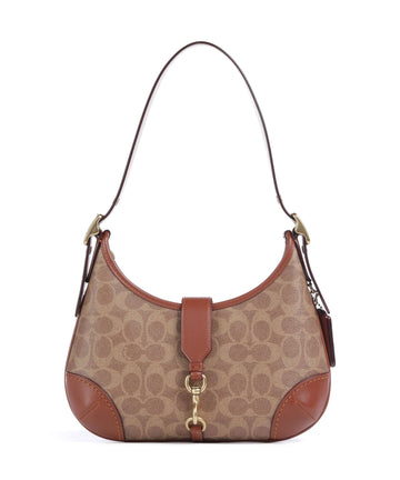 Coach Hamptons Signature Axelremsväska tan caramel