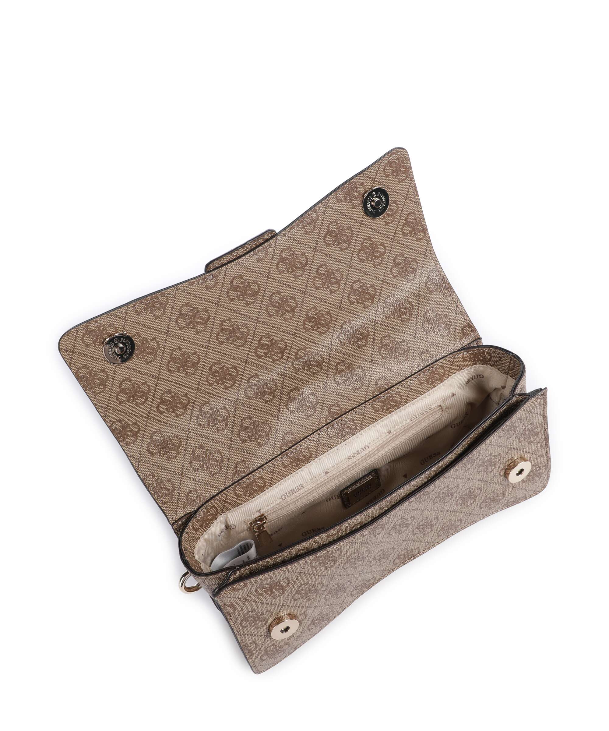 Guess Yvonne Logo Mini Handbag latte logo