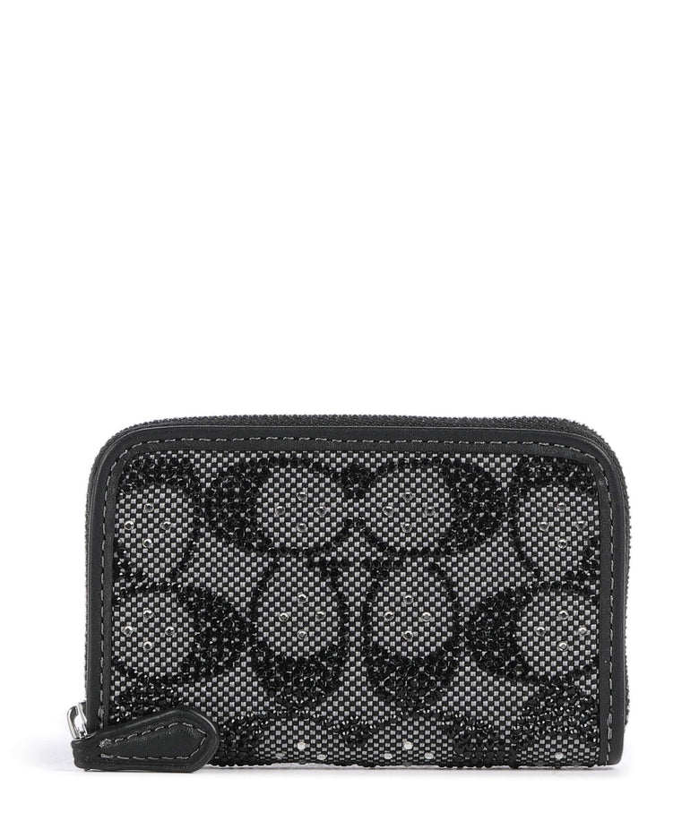 Coach Essential Crystal Signature Jacquard Wallet black