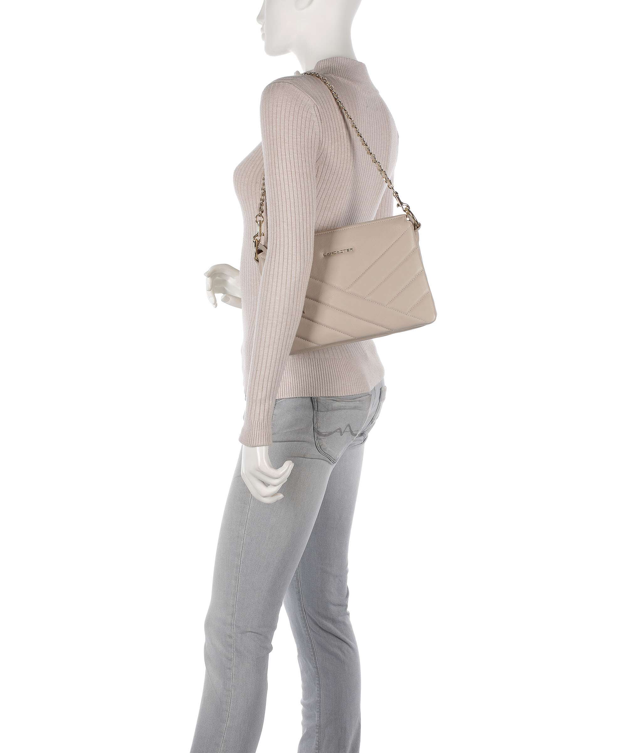 Lancaster Soft Matelassé Shoulder bag beige