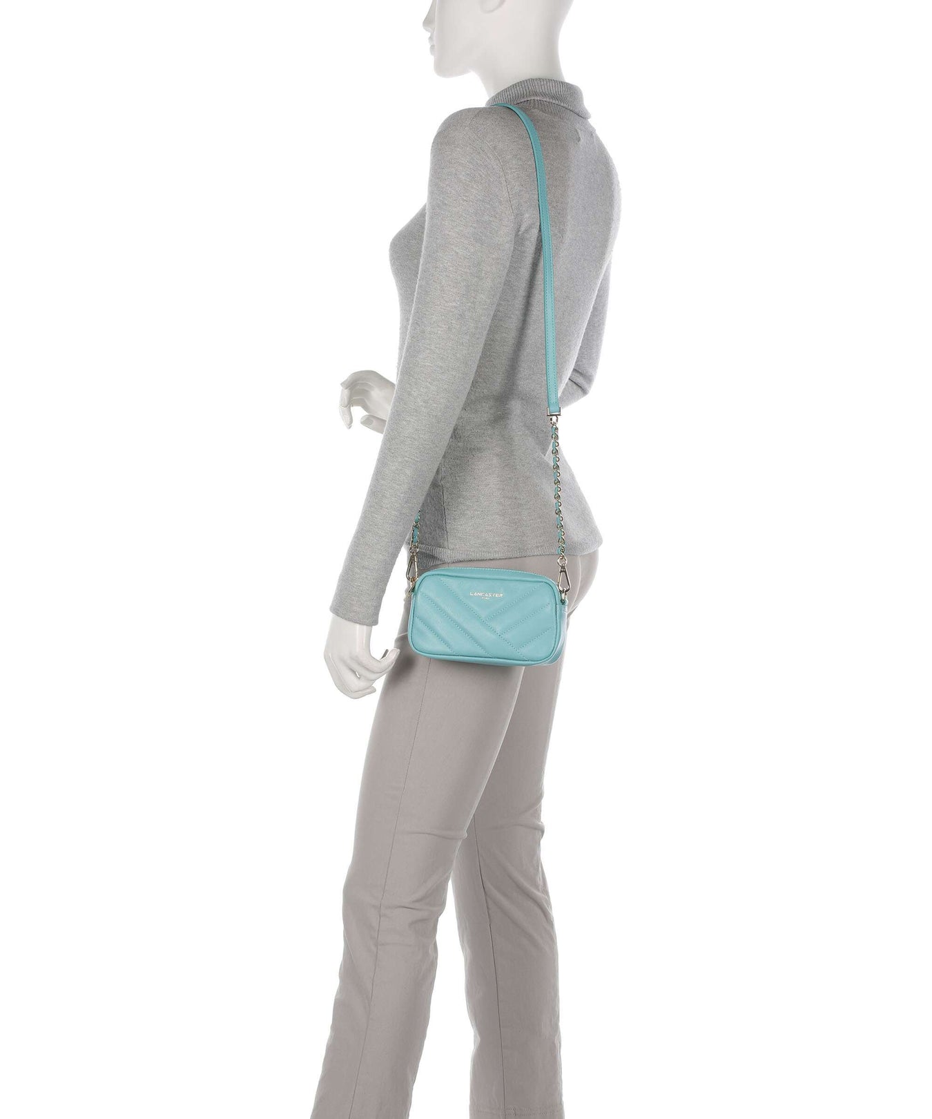 Lancaster Soft Matelassé Crossbody bag lagon