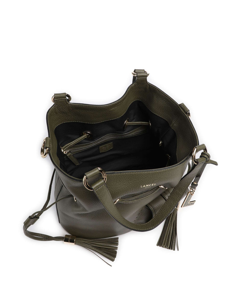 Lancel Premier Flirt M Bucket bag dark khaki
