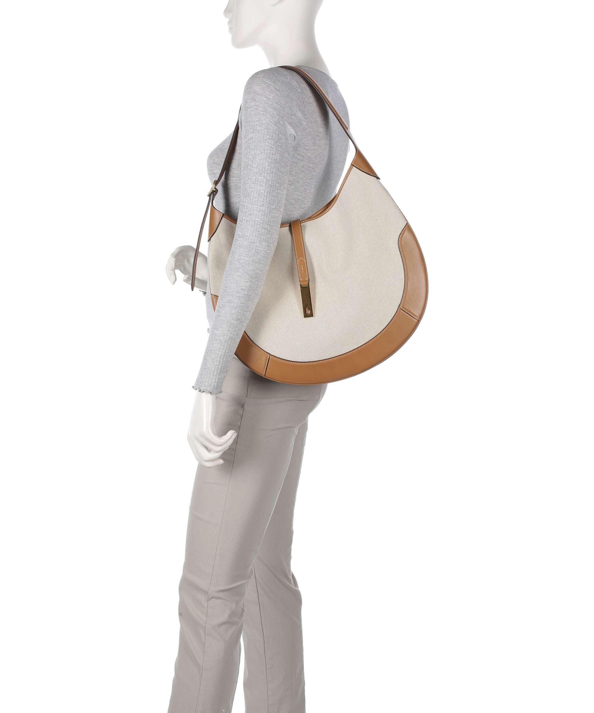 Polo Ralph Lauren ID Collection Medium Hobo bag natural/tan