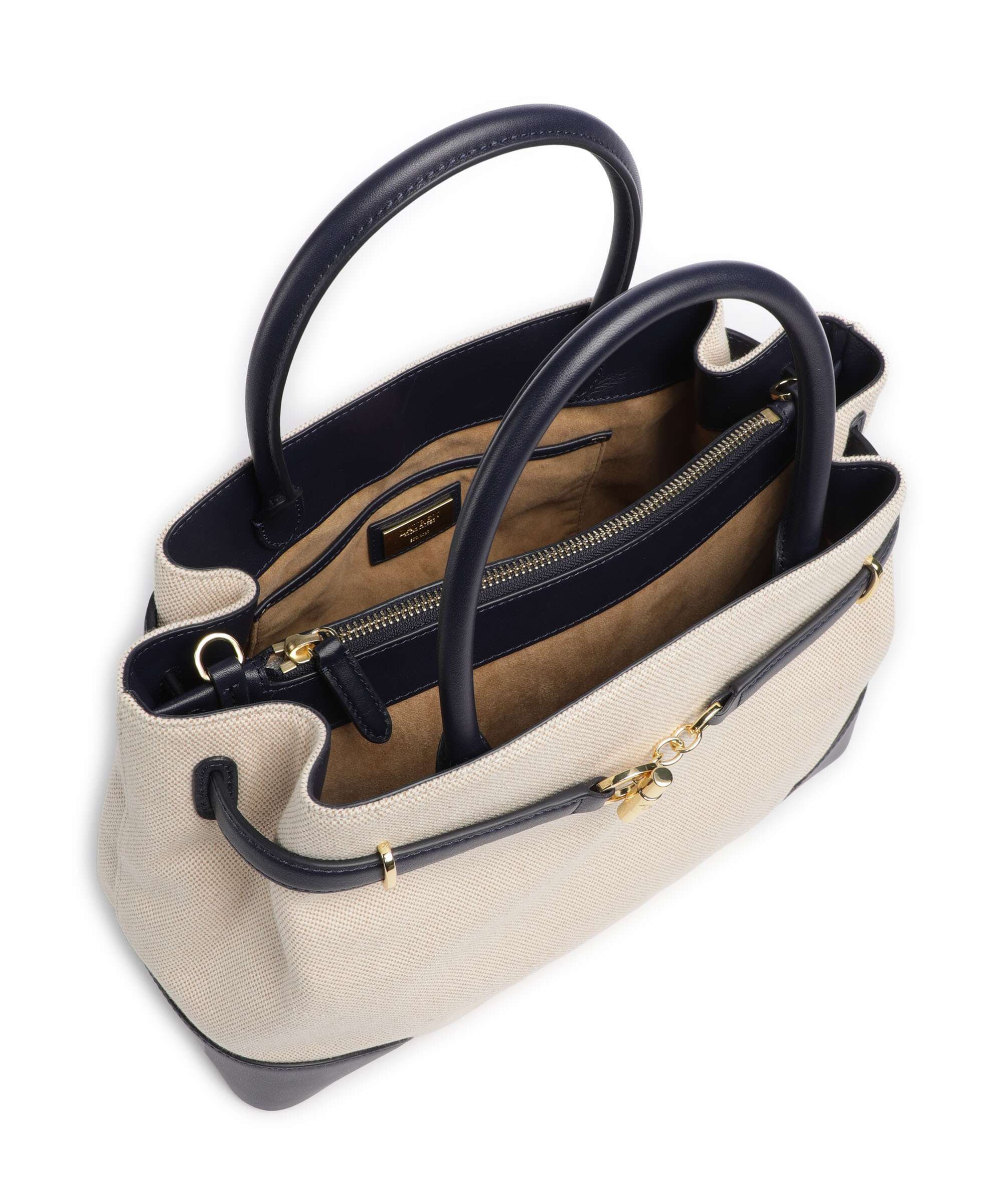 Lauren Ralph Lauren Blaike Large Handbag natural/buff canvas/refined navy