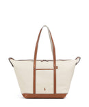 Polo Ralph Lauren Canvas Large Tote bag ecru/cuoio