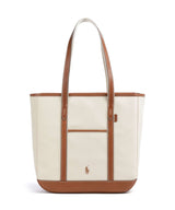 Polo Ralph Lauren Canvas Medium Shoppingväska ecru/cuoio