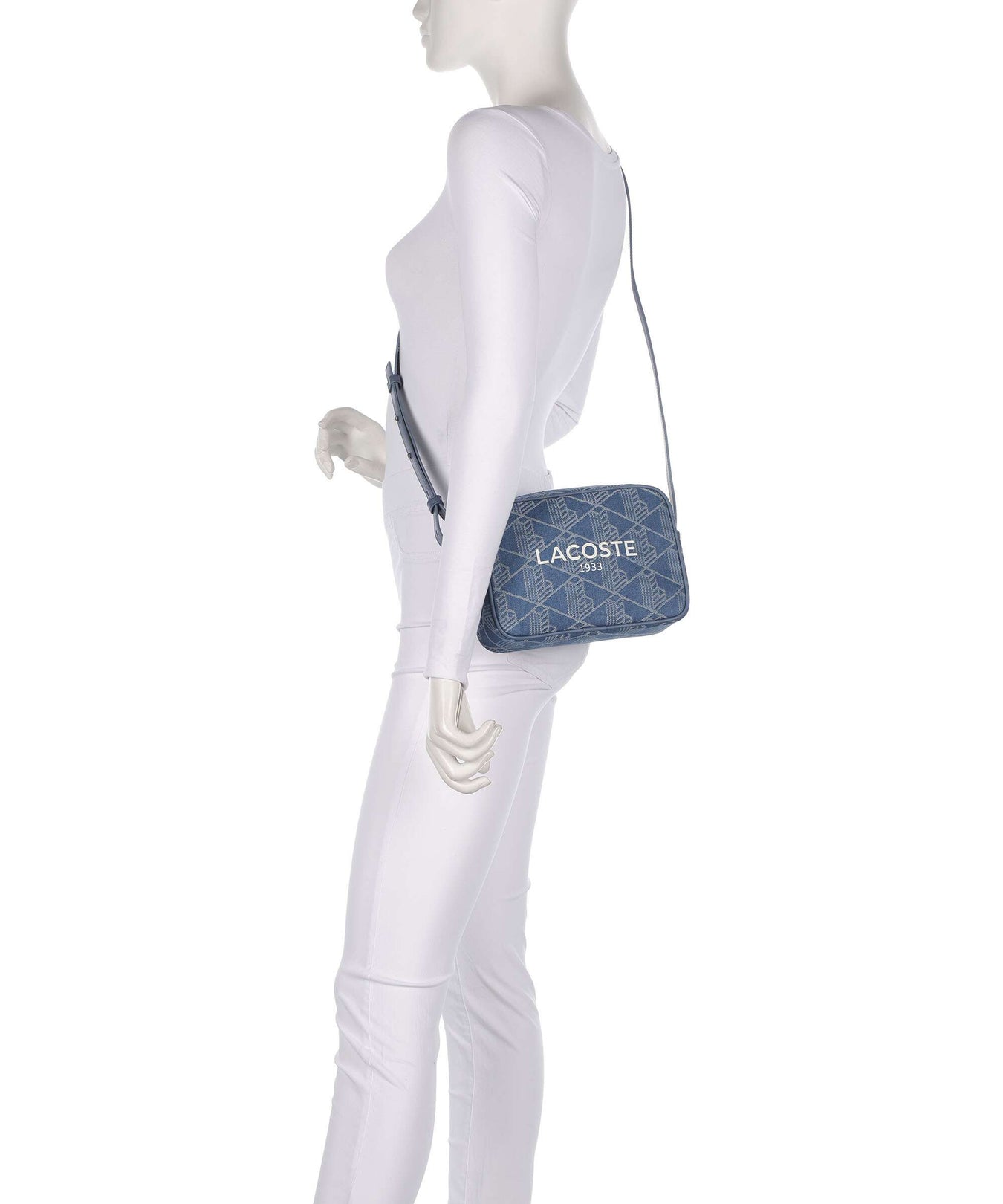 Lacoste Heritage Jacquard Crossbody bag denim
