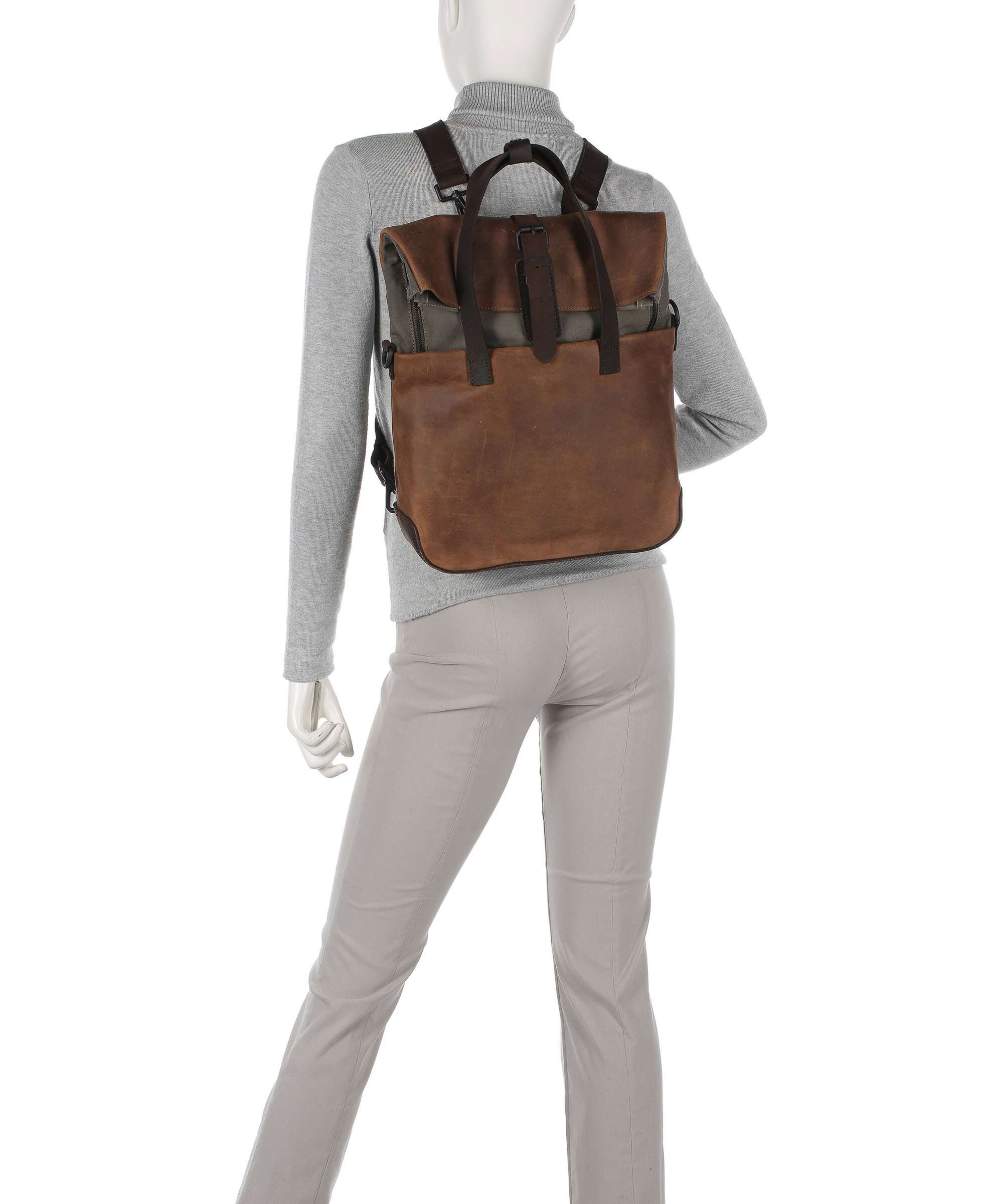 Harold's Twister Rolltop backpack natur