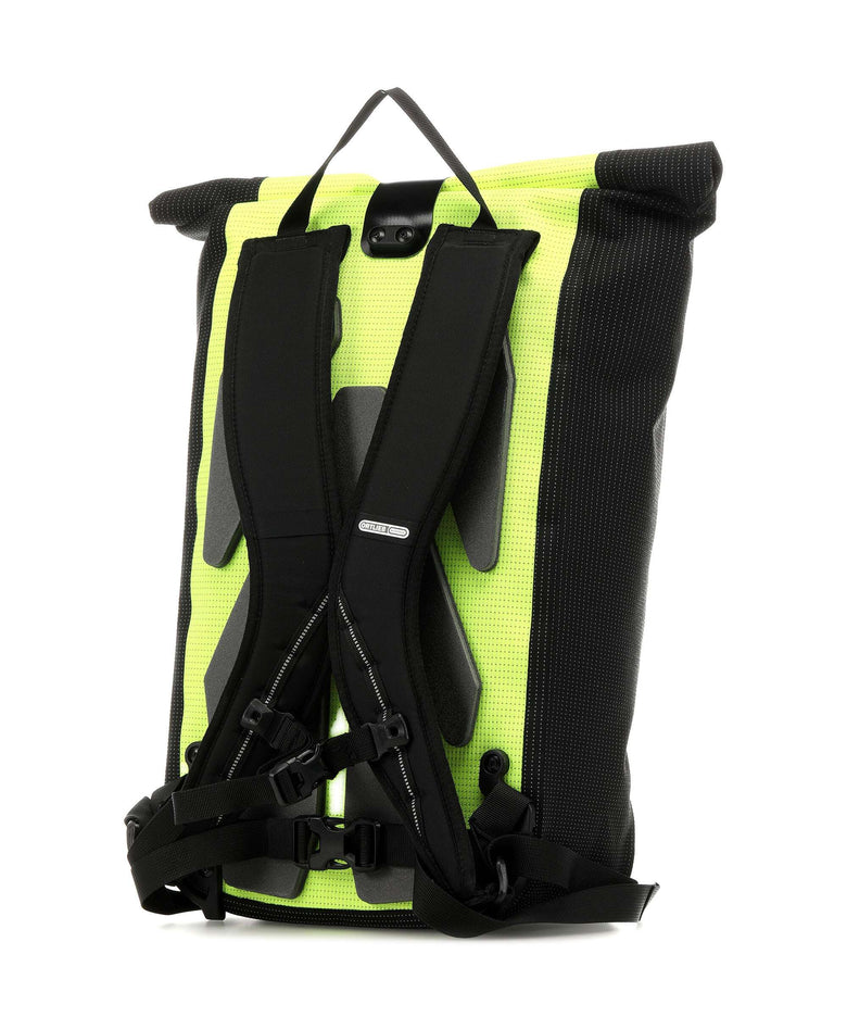 Ortlieb Velocity High Visibility 23 Rolltop backpack neon yellow/black reflective