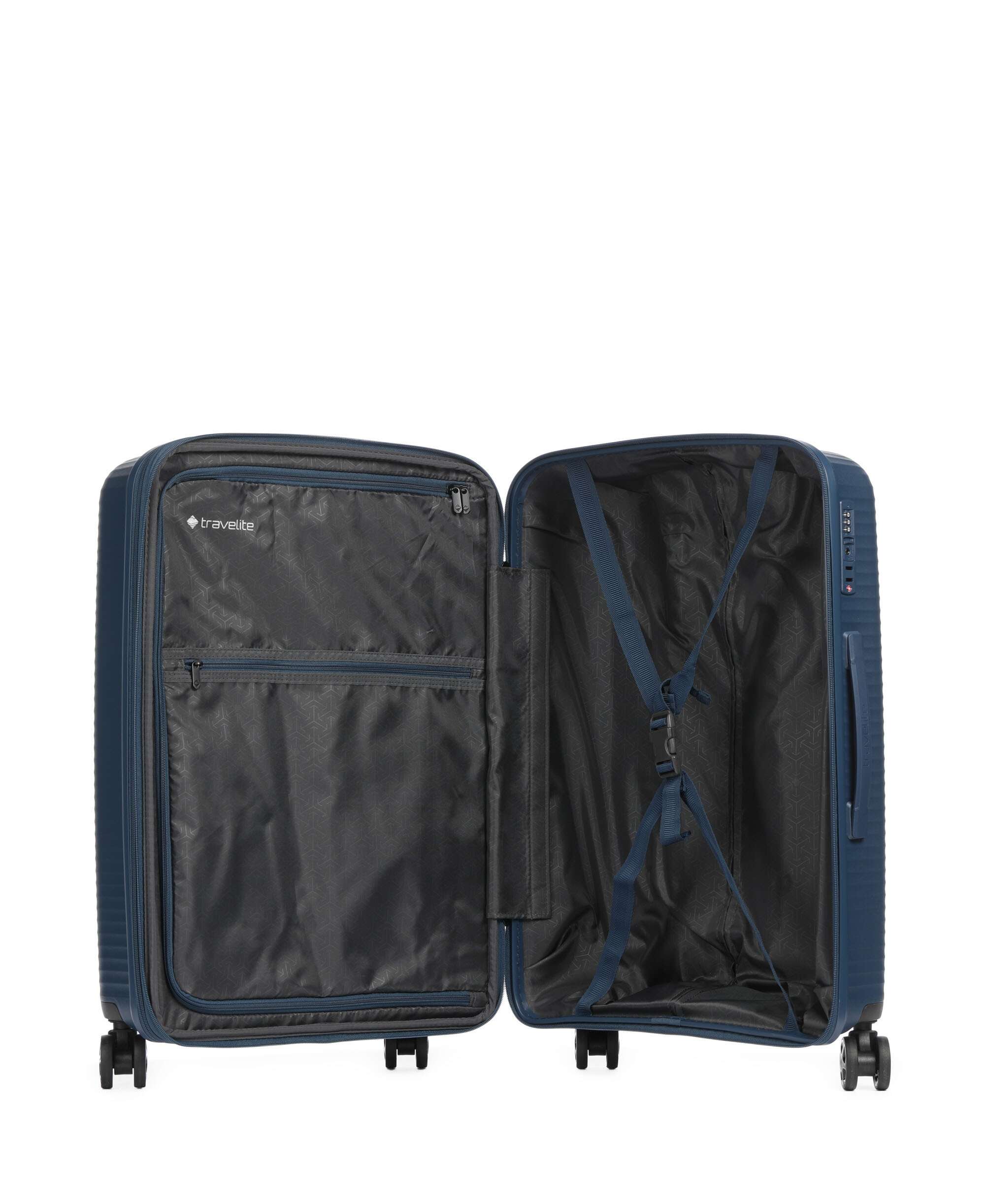 Travelite Air Stripe Slim Suitcase set (4 wheels) navy