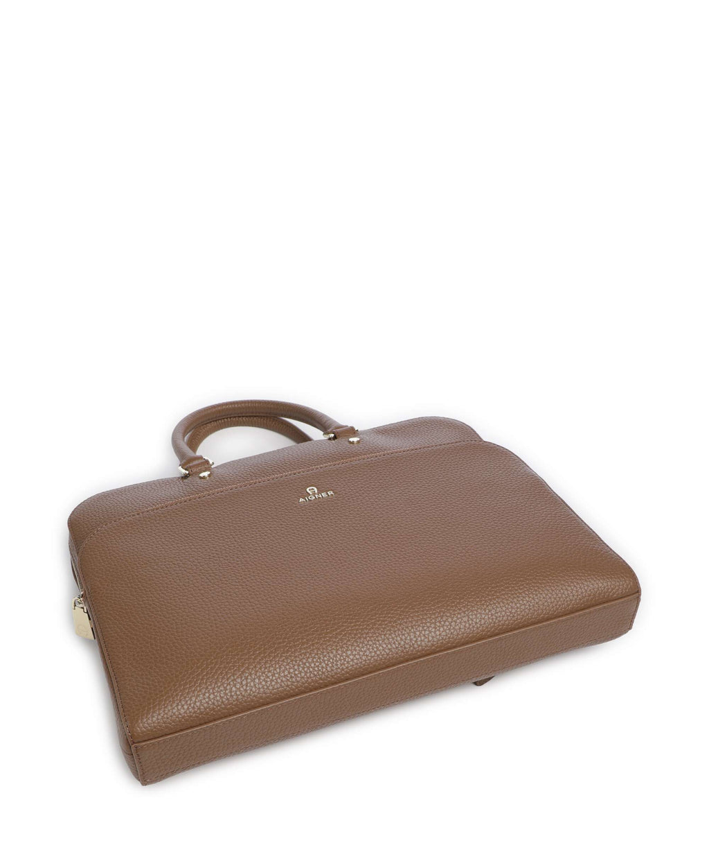 Aigner Ivy L Briefcase saddle brown
