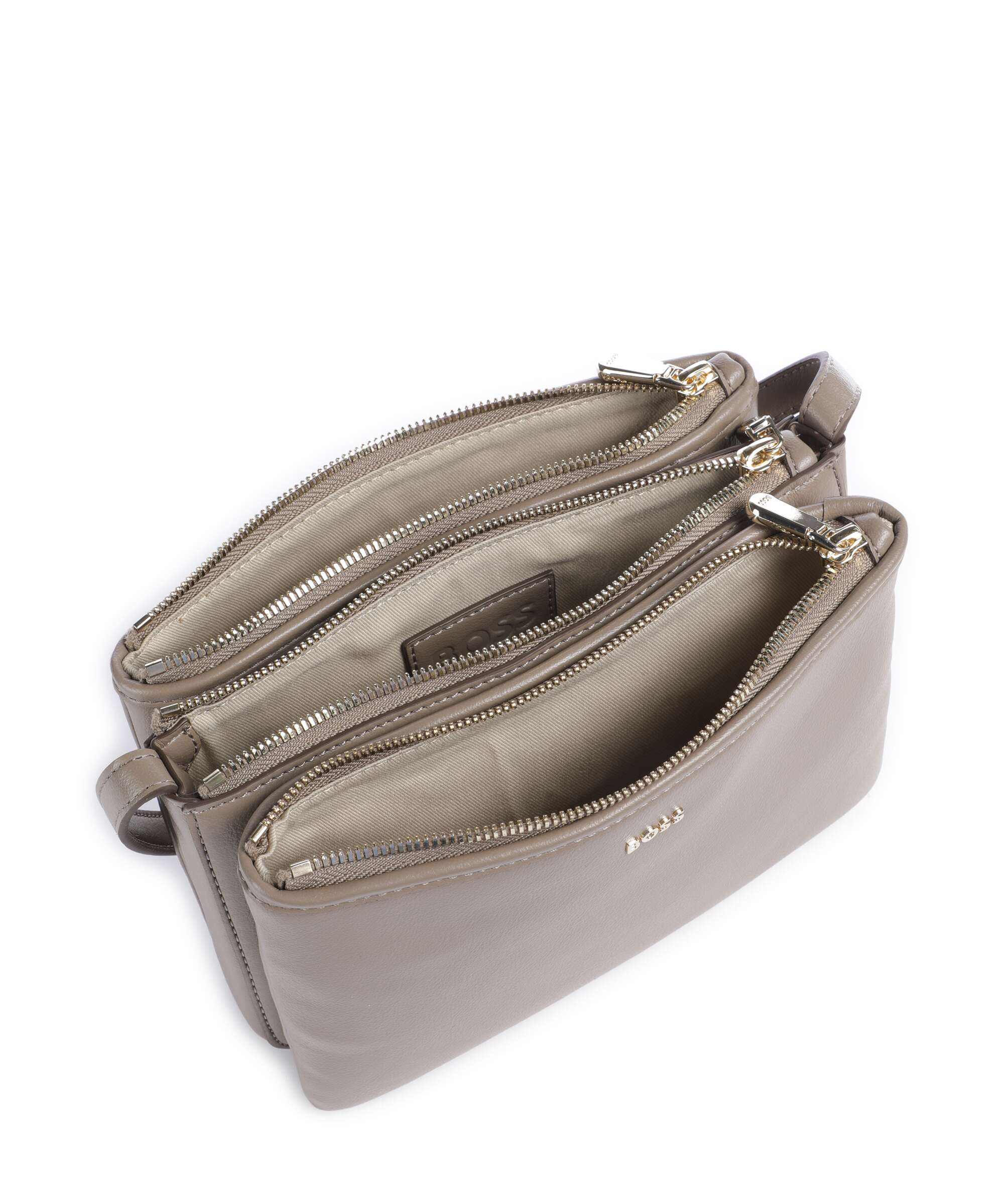 BOSS Sandy Trio Crossbody bag brown overflow