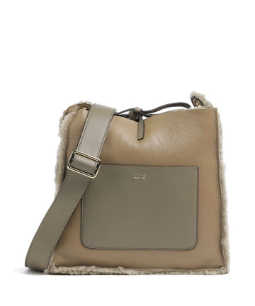 Abro Shearling Raquel Crossover väska siena