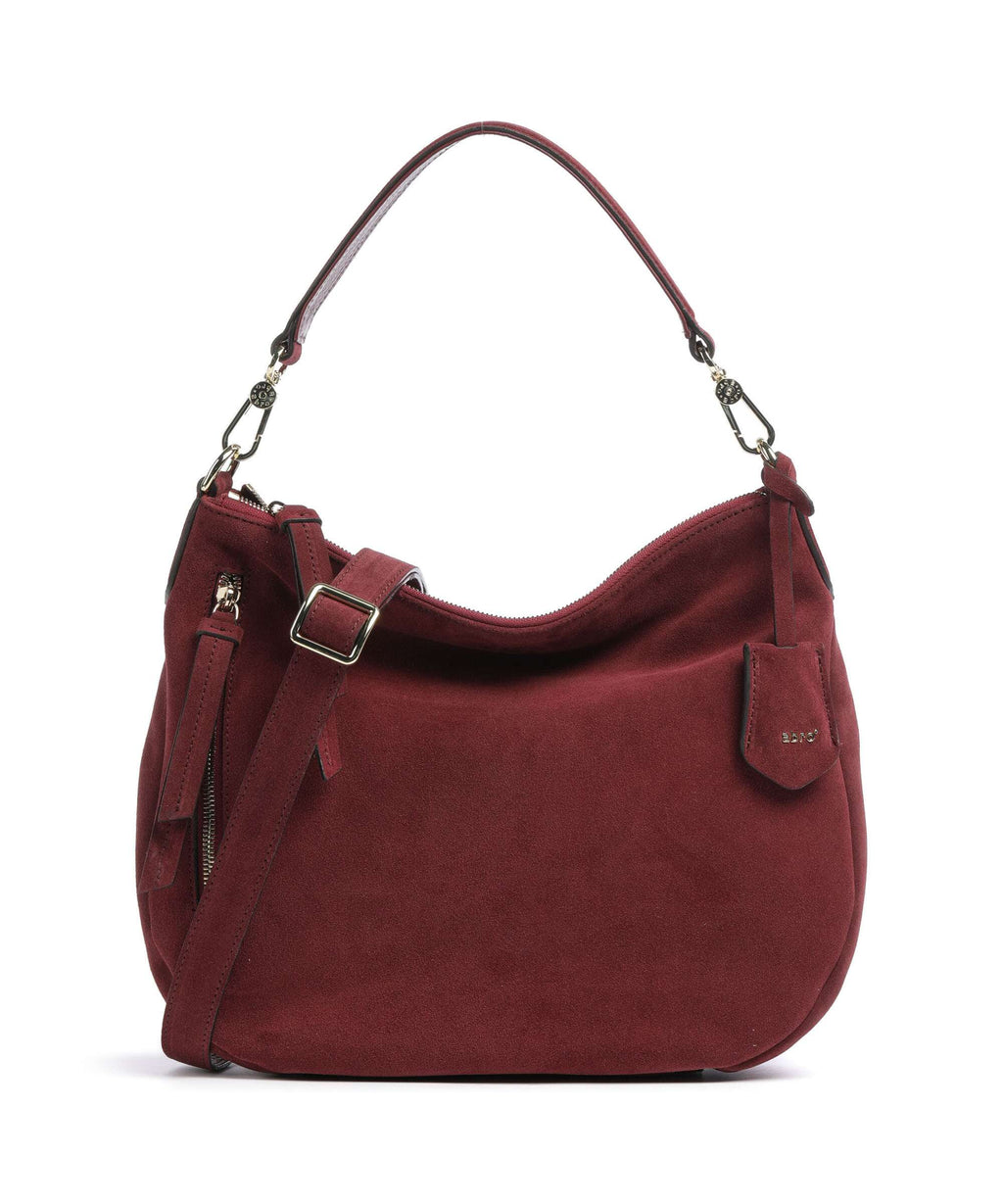 Abro Suede Juna Hobo bag bordeaux