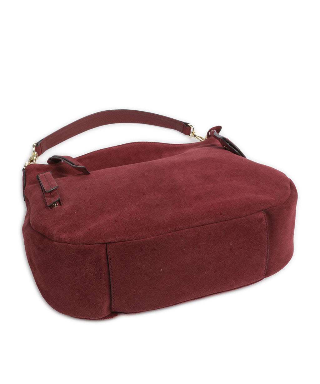 Abro Suede Juna Hobo bag bordeaux