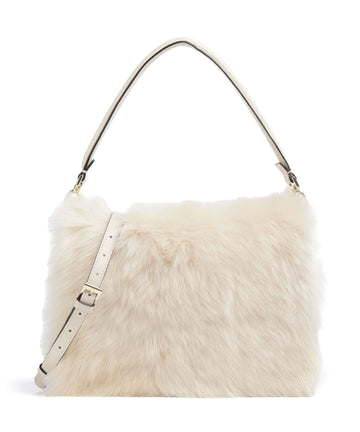 Abro Shearling Astor Axelremsväska beige