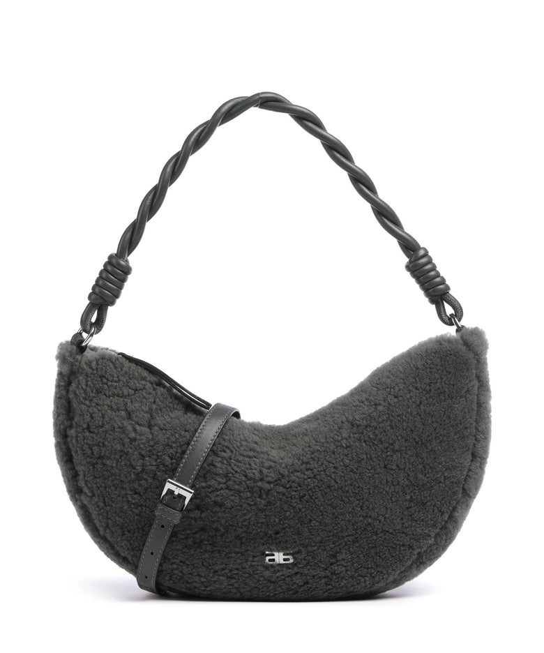 Abro Shearling Moon Shoulder bag grey
