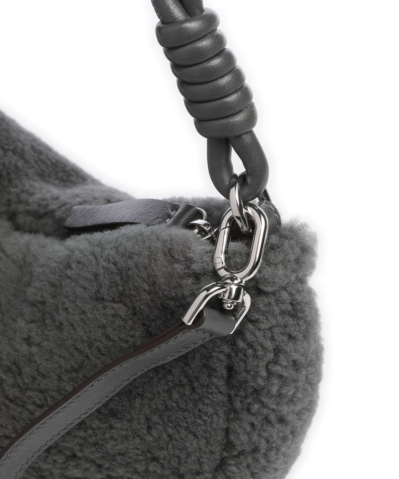Abro Shearling Moon Shoulder bag grey