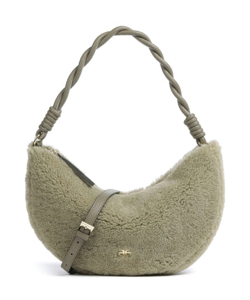 Abro Shearling Moon Axelremsväska siena