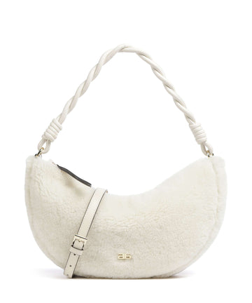 Abro Shearling Moon Axelremsväska milk