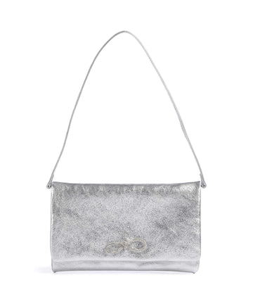 Abro Mimosa Strass Axelremsväska silver