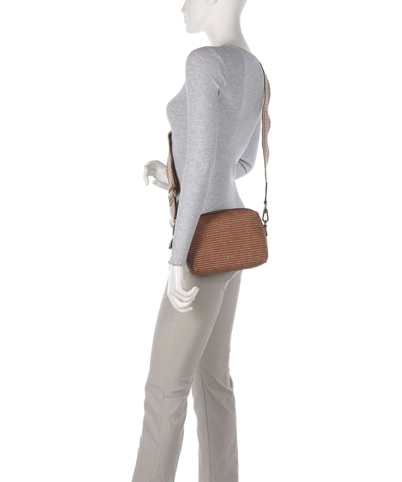 Abro Raffia Kaia Crossbody bag cuoio