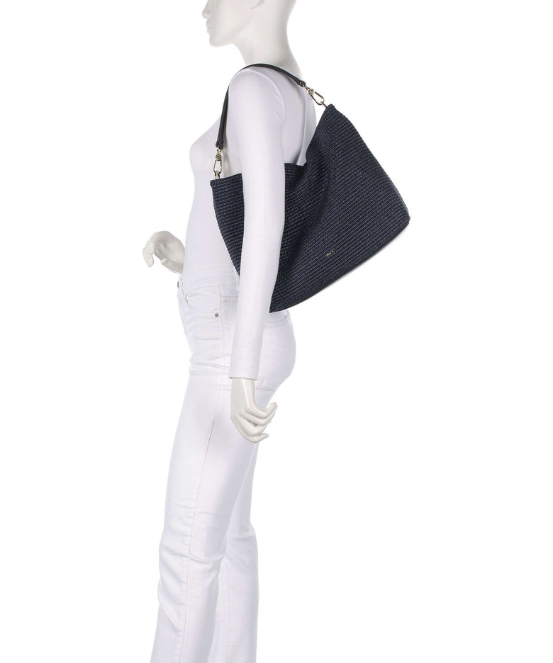 Abro Raffia Kaia Hobo bag navy