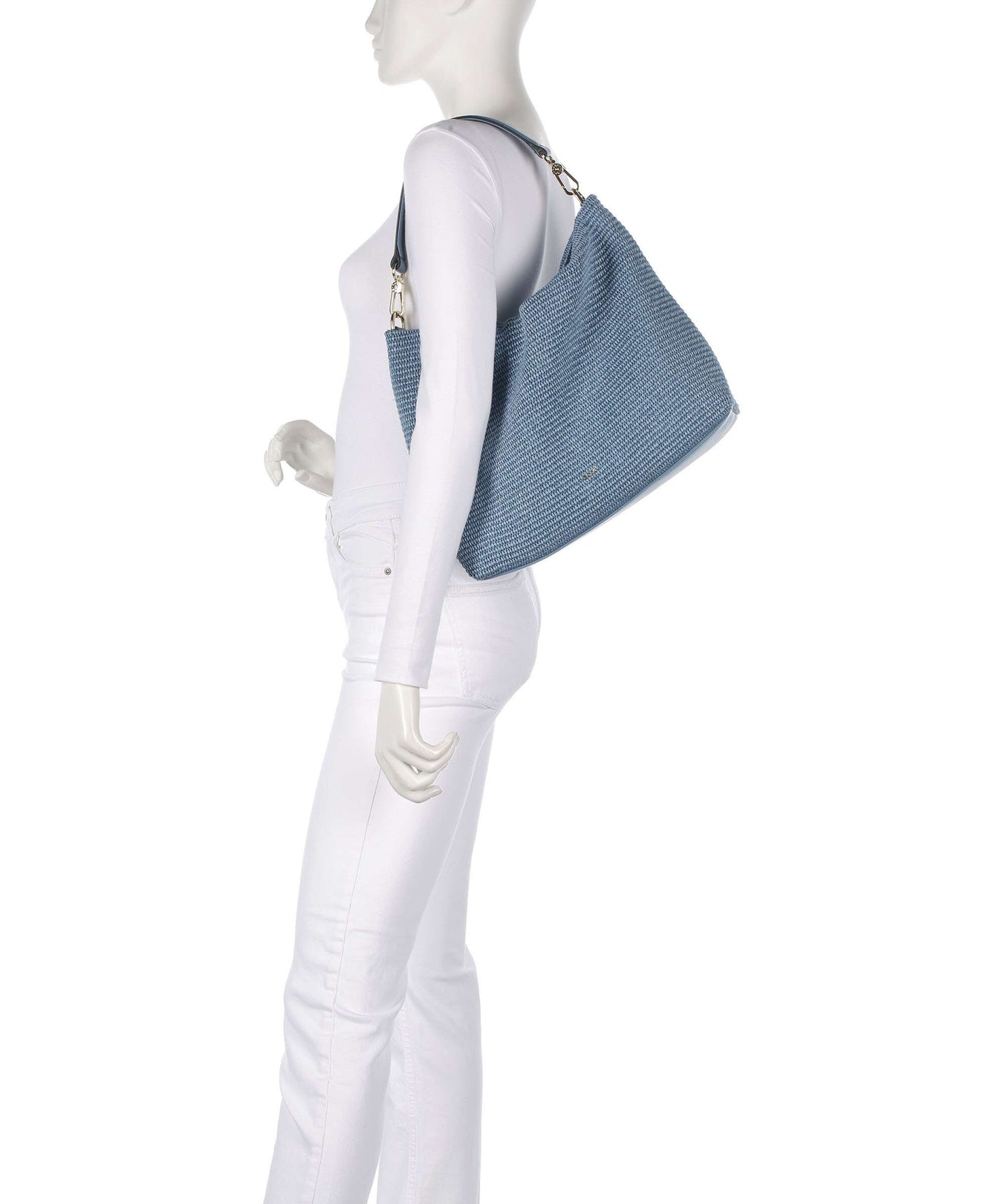 Abro Raffia Kaia Hobo bag light blue/fairy