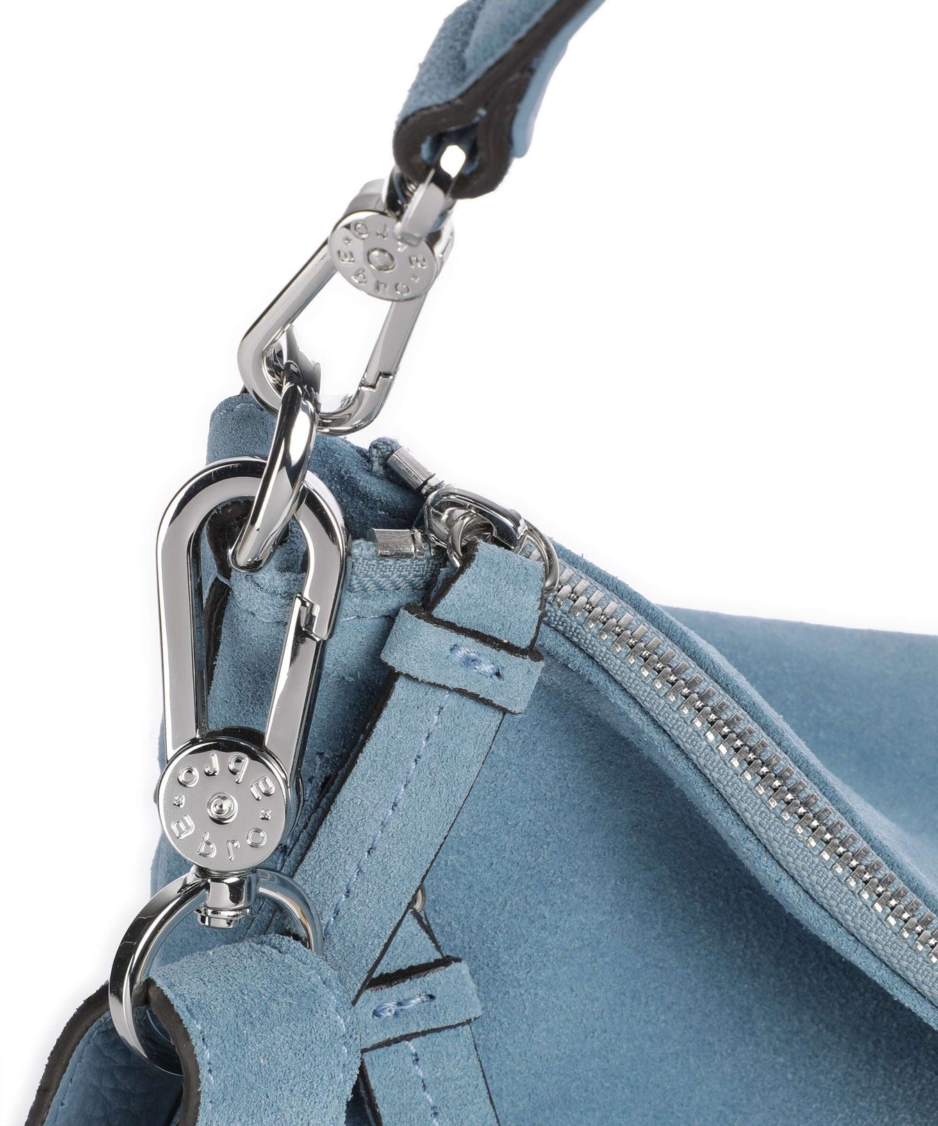 Abro Suede Juna Hobo bag light blue/fairy