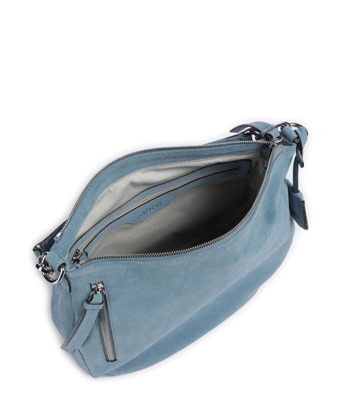 Abro Suede Juna Hobo bag light blue/fairy
