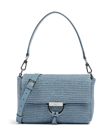 Abro Raffia Temi Axelremsväska light blue/fairy