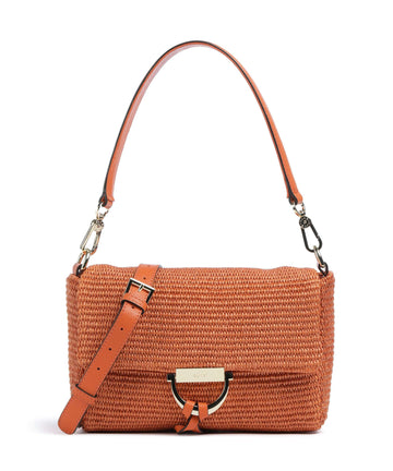 Abro Raffia Temi Axelremsväska orange