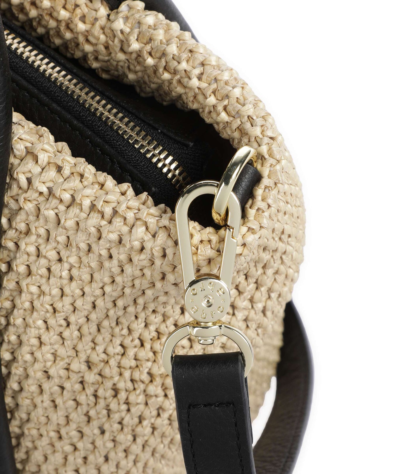Abro Maglia Raffia Willow Handbag natural/black
