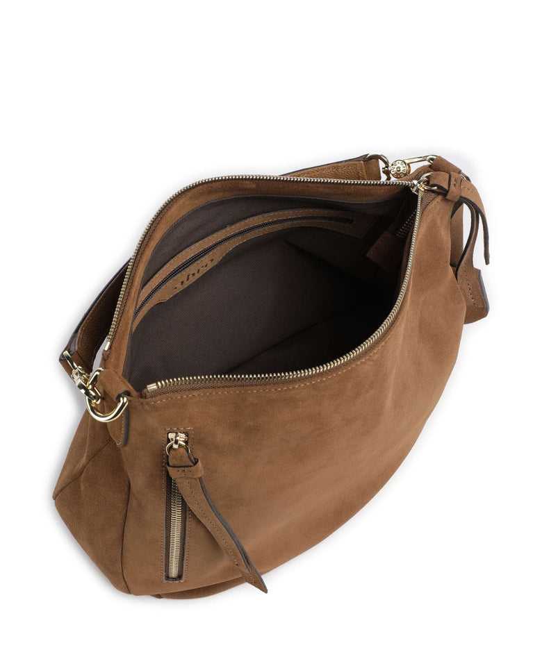 Abro Suede Juna Small Hobo bag camel