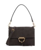 Abro Suede Temi Stitch Axelremsväska dark brown