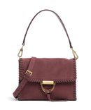Abro Suede Temi Stitch Axelremsväska bordeaux