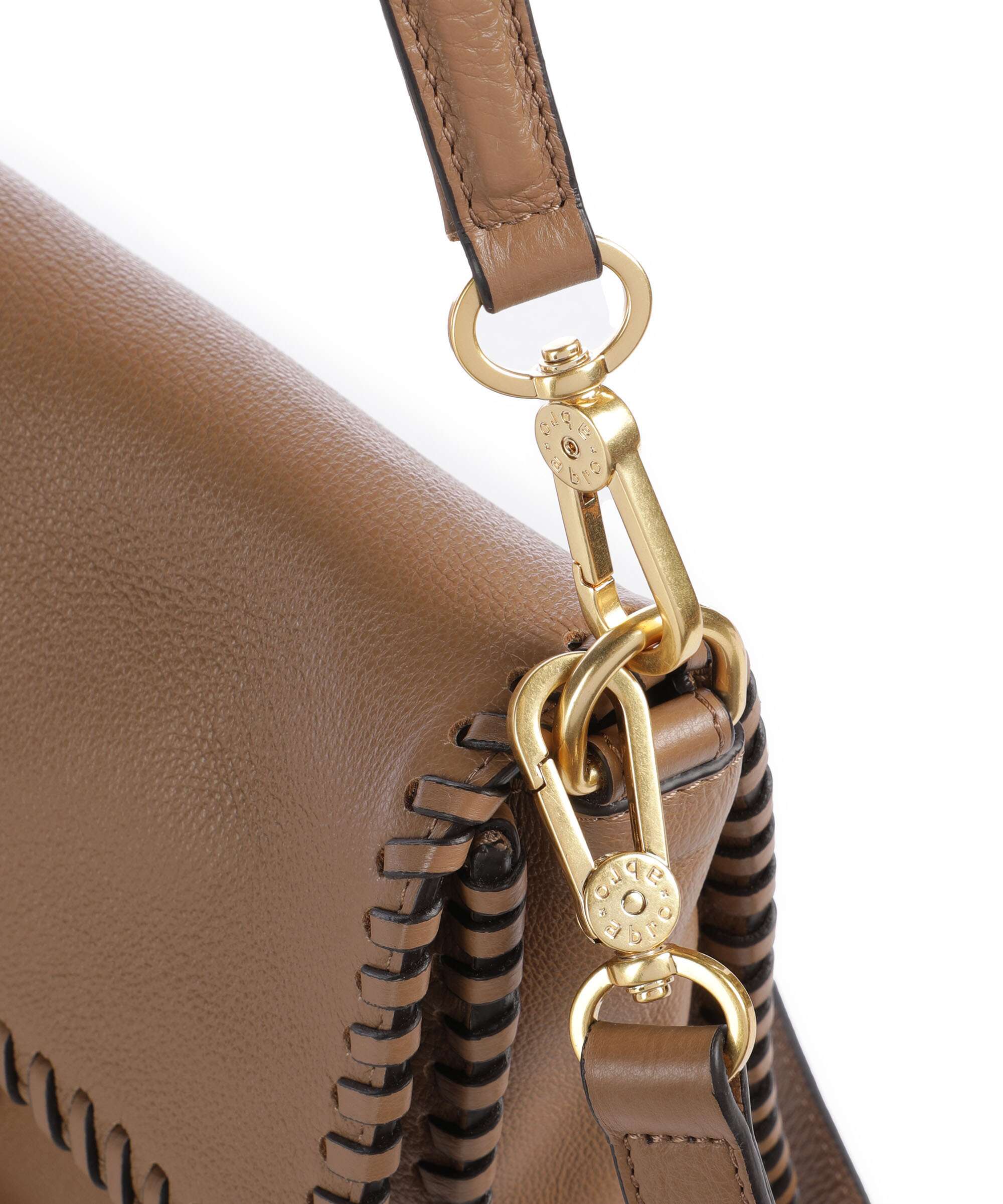 Abro Dalia Temi Stitch Shoulder bag caramel/cognac