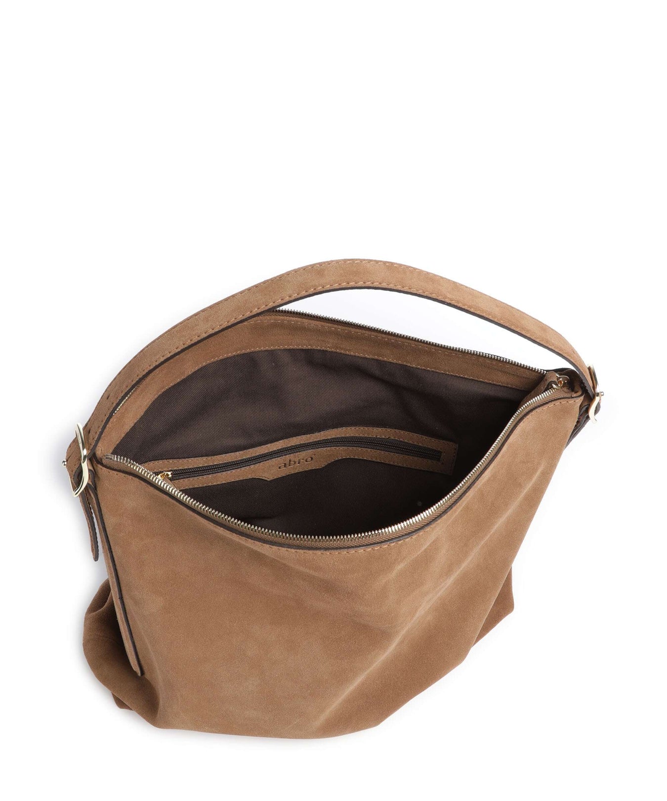 Abro Suede Carina Hobo bag camel
