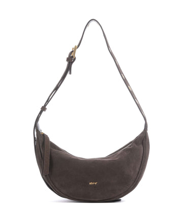 Abro Suede By My Side Small Axelremsväska dark brown