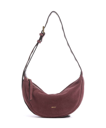 Abro Suede By My Side Small Axelremsväska bordeaux